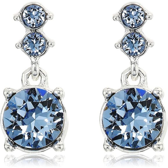 NEW NINE WEST Women's Boxed Necklace/Pierced Earrings Set, Silver/Blue, … - Picture 2 of 5